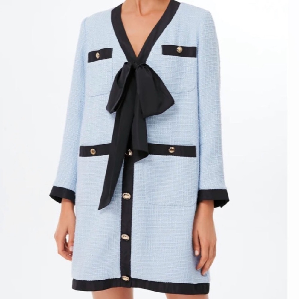 Light Blue CocoTweed Bow Dress